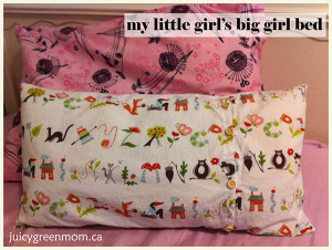 organic cotton and wool pillows for my little girl's big girl bed