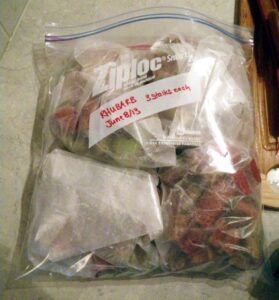 rhubarb in bag for freezer juicy green mom
