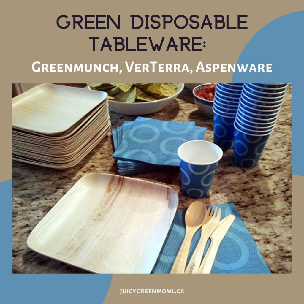 Green Disposable Tableware greenmunch verterra aspenware juicygreenmom