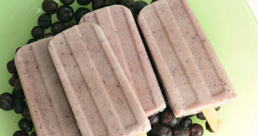 blueberry chia popsicles