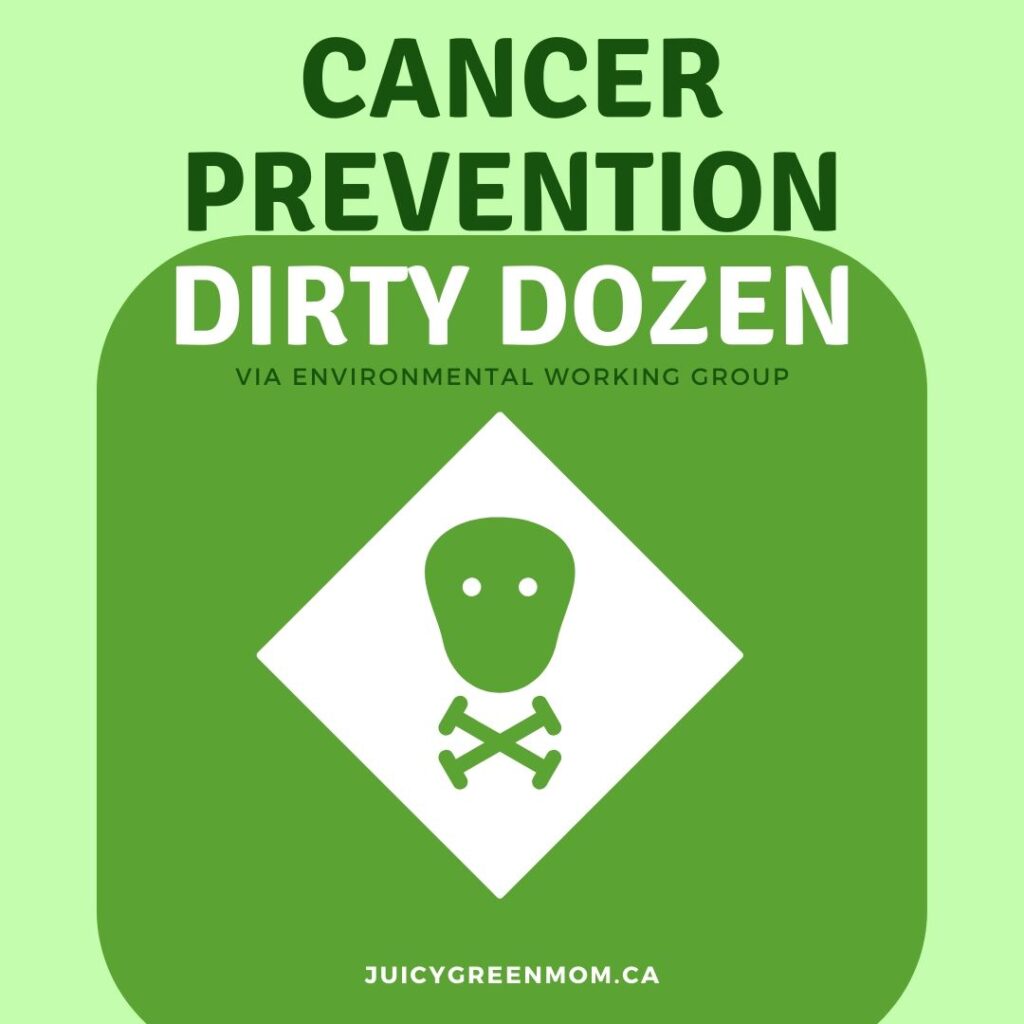 Cancer prevention dirty dozen via EWG juicygreenmom
