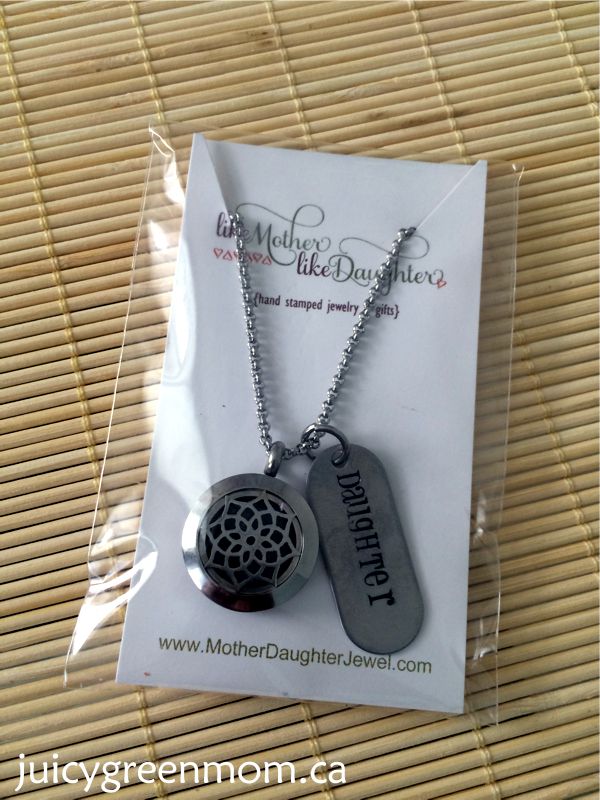 mother daughter jewel small stainless steel diffuser necklace handstamped daughter