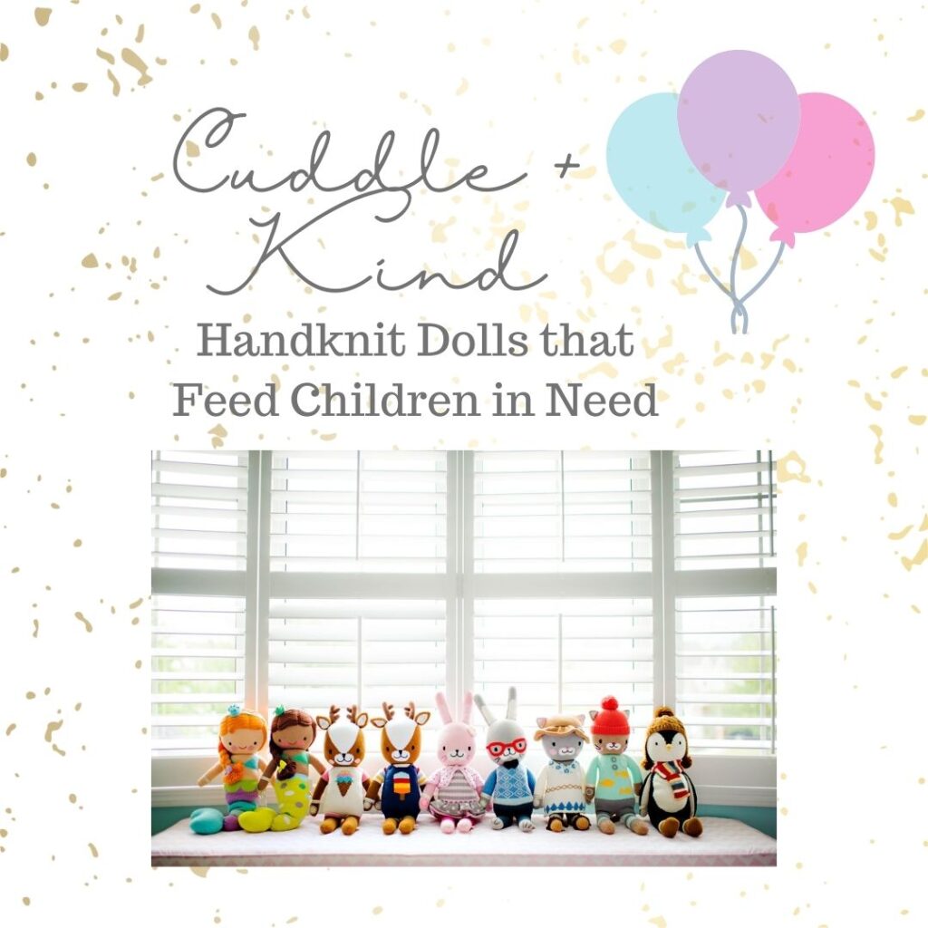 Cuddle + Kind handknit dolls that feed children in need juicygreenmom