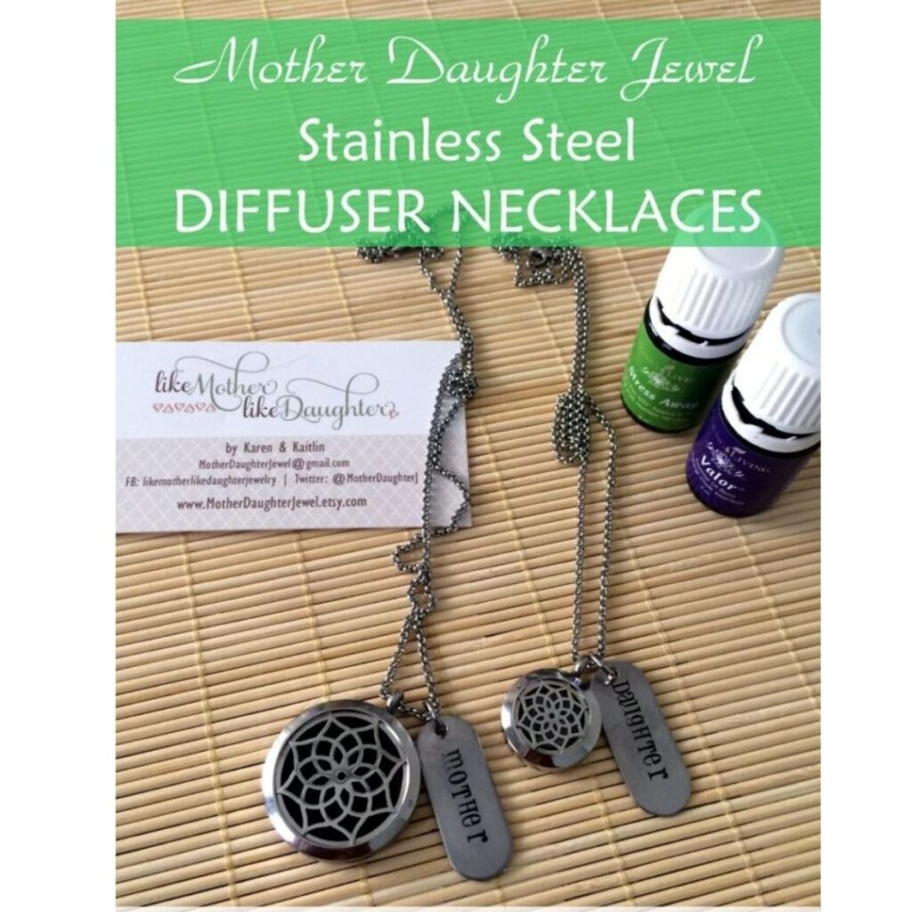 mother daughter jewel stainless steel diffuser necklaces juicygreenmom