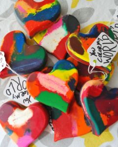 crayon heart valentines