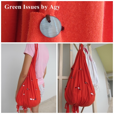 green issues by agy upcycled shirt to bag