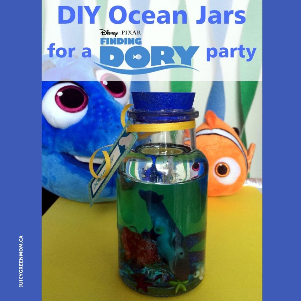 DIY ocean jars for a finding dory party juicygreenmom