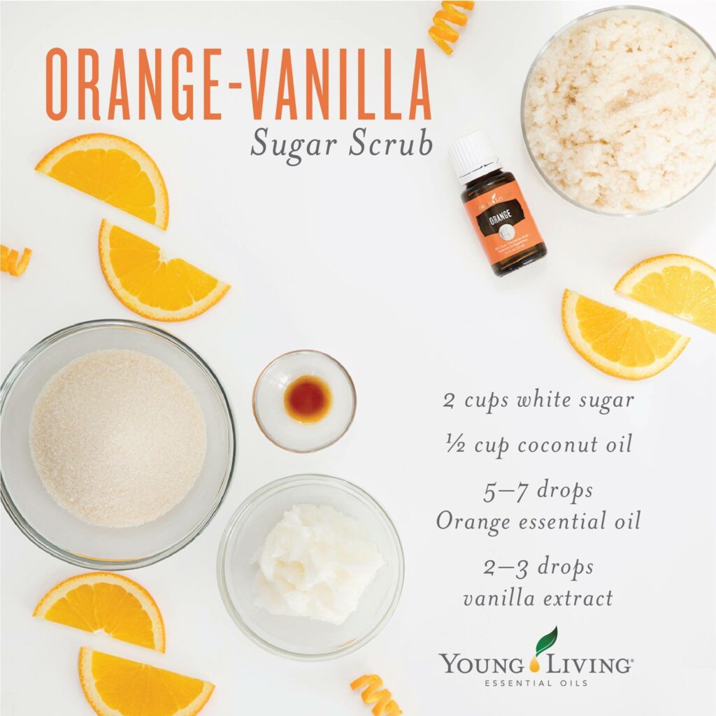 DIY orange vanilla sugar scrub young living