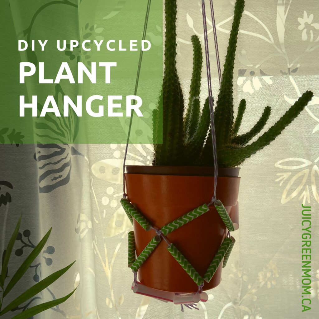 DIY upcycled plant hanger juicygreenmom